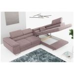 Narożnik GUSTAW L - strona prawa - różowy, boucle
