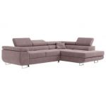 Narożnik GUSTAW L - strona prawa - różowy, boucle