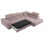 Narożnik GUSTAW L - strona prawa - różowy, boucle