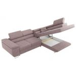 Narożnik GUSTAW L - strona prawa - różowy, boucle