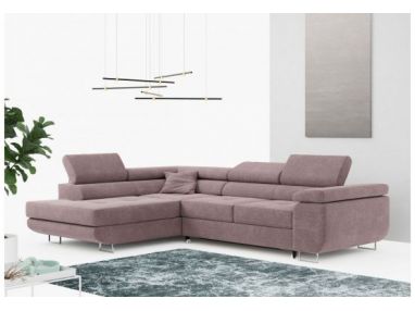 Narożnik GUSTAW L - strona lewa - różowy, struktura
