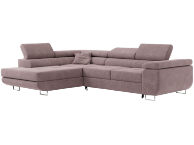 Narożnik GUSTAW L - strona lewa - różowy, struktura