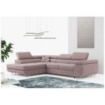 Narożnik GUSTAW L - strona lewa - różowy, boucle