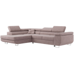 Narożnik GUSTAW L - strona lewa - różowy, boucle