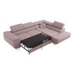 Narożnik GUSTAW L - strona lewa - różowy, boucle