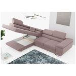 Narożnik GUSTAW L - strona lewa - różowy, boucle