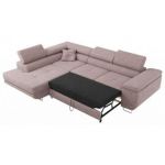 Narożnik GUSTAW L - strona lewa - różowy, boucle