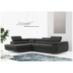 Narożnik GUSTAW L - strona lewa - ciemnoszary, boucle