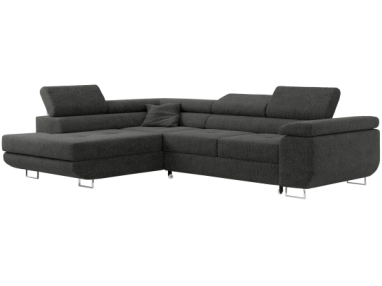 Narożnik GUSTAW L - strona lewa - ciemnoszary, boucle