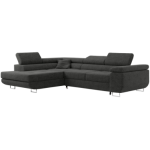 Narożnik GUSTAW L - strona lewa - ciemnoszary, boucle