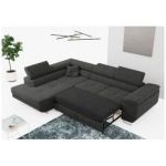 Narożnik GUSTAW L - strona lewa - ciemnoszary, boucle