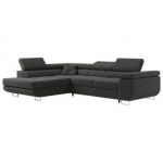 Narożnik GUSTAW L - strona lewa - ciemnoszary, boucle