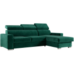 Narożnik FOX L - uniwersalny - ciemnozielony, welwet