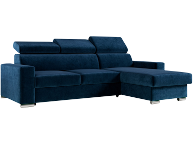 Narożnik FOX L - uniwersalny - ciemnoniebieski, welwet