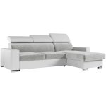 Narożnik FOX L - uniwersalny - jasnoszary, biały, welwet, ekoskóra