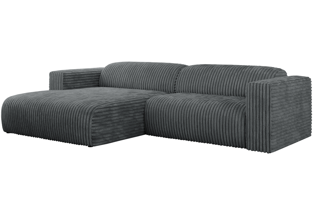 Narożnik PASADENA L - strona lewa - szary, sztruks