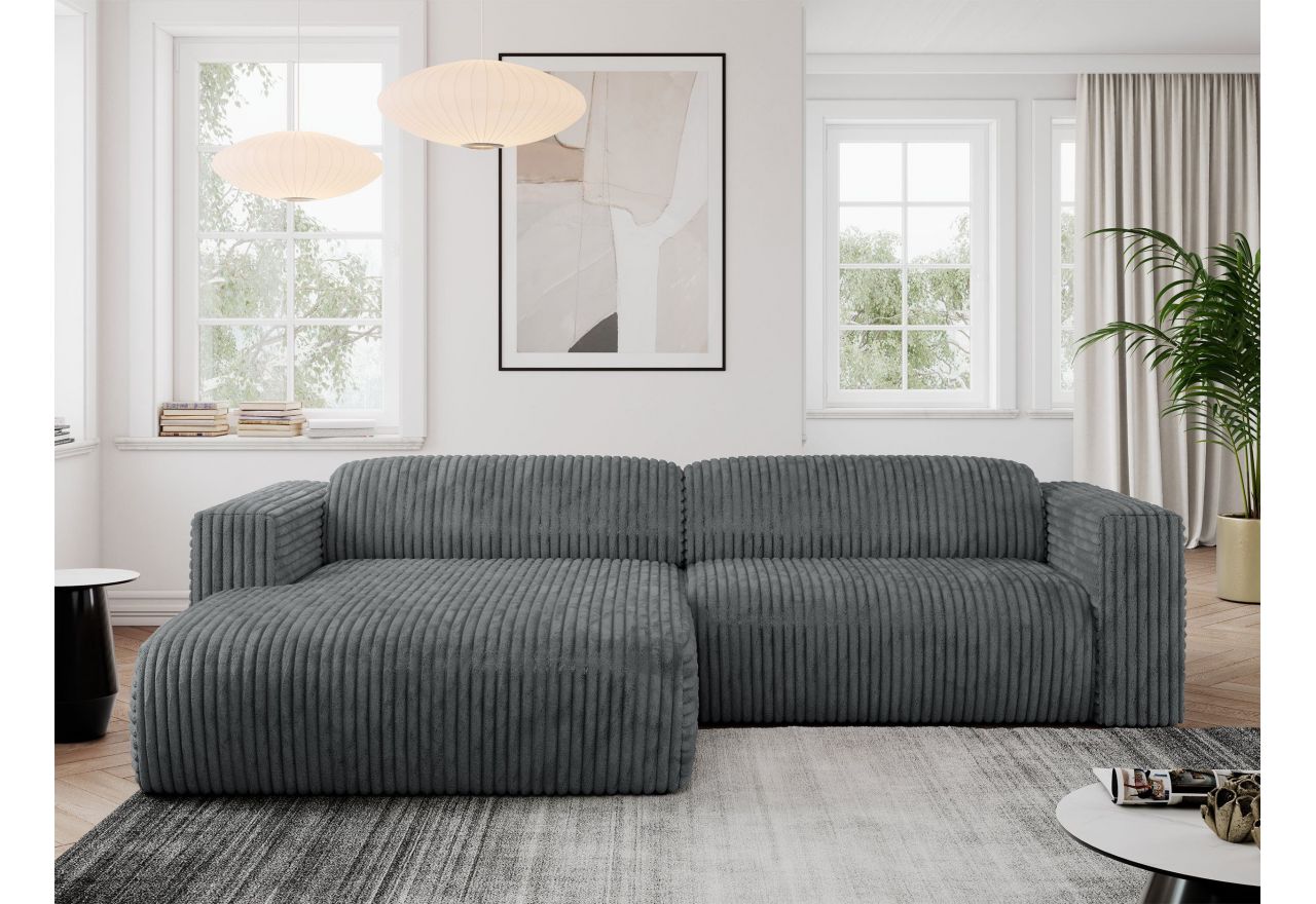 Narożnik PASADENA L - strona lewa - szary, sztruks