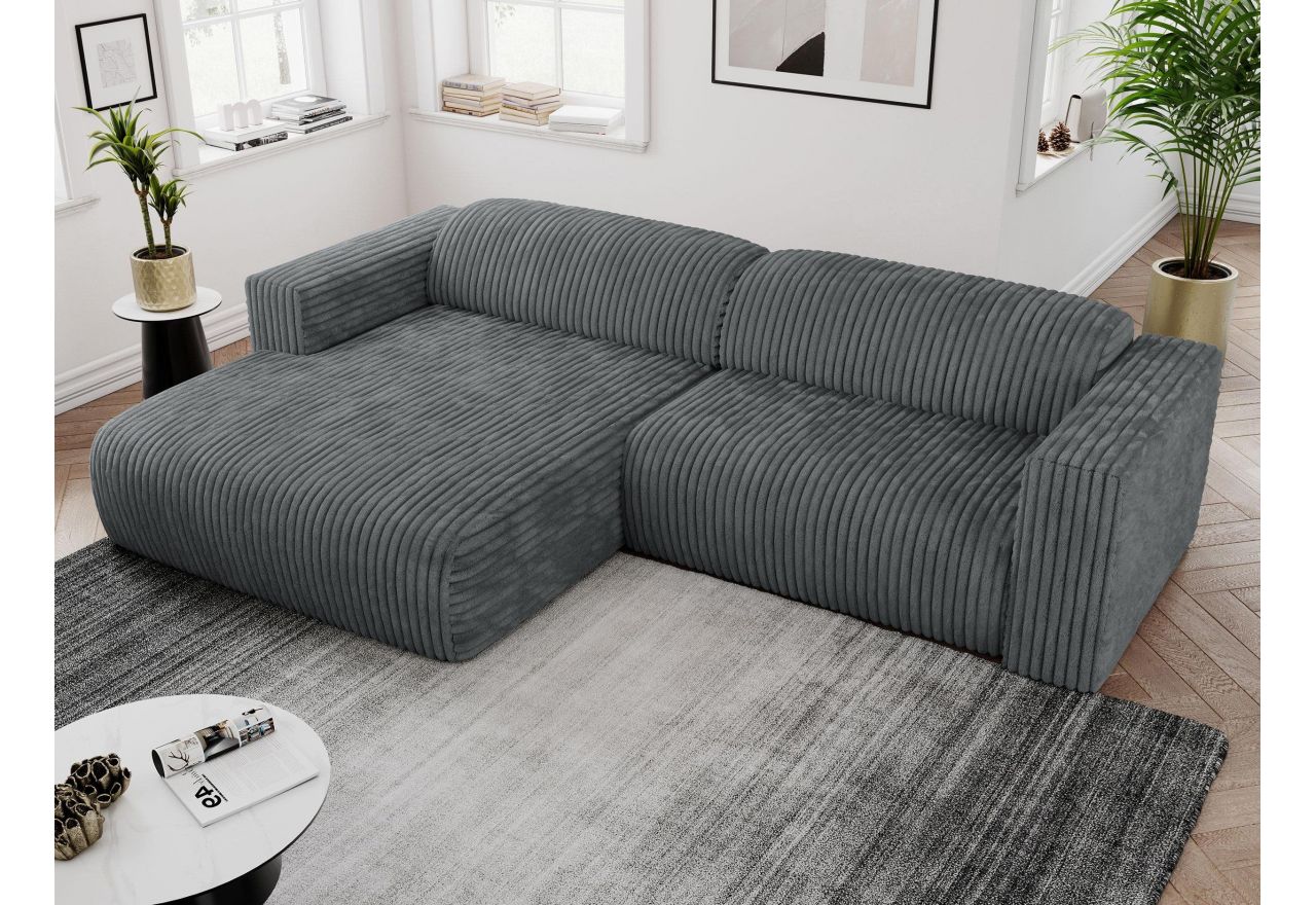 Narożnik PASADENA L - strona lewa - szary, sztruks