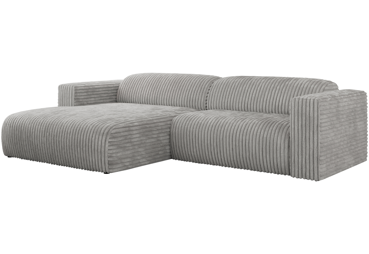 Narożnik PASADENA L - strona lewa - jasnoszary, sztruks