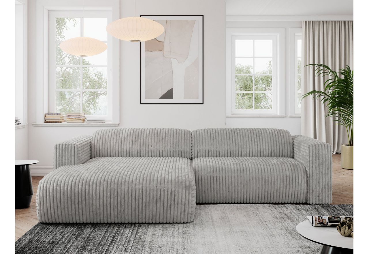 Narożnik PASADENA L - strona lewa - jasnoszary, sztruks