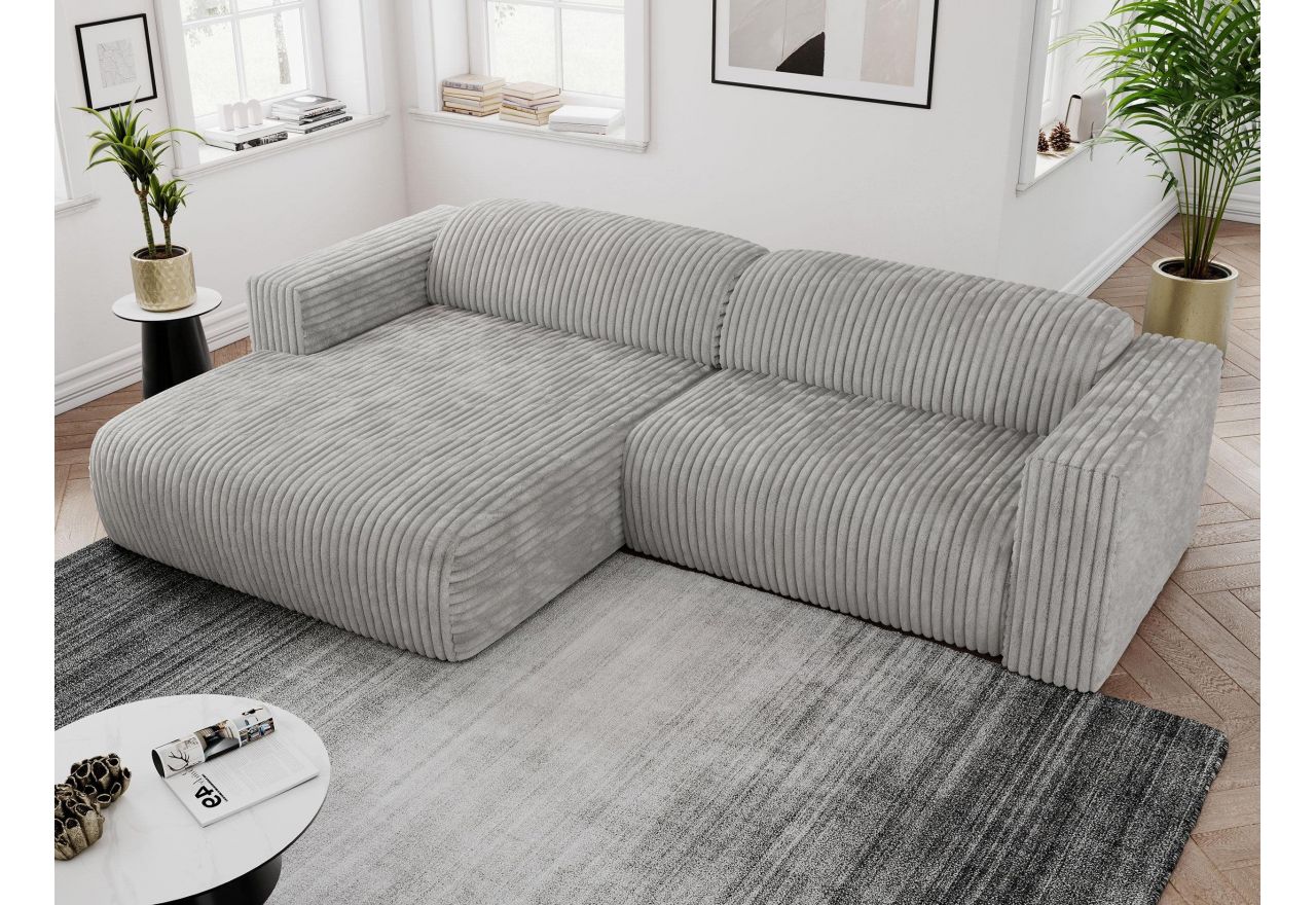 Narożnik PASADENA L - strona lewa - jasnoszary, sztruks