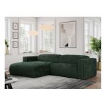 Narożnik PASADENA L - strona lewa - ciemnozielony, sztruks