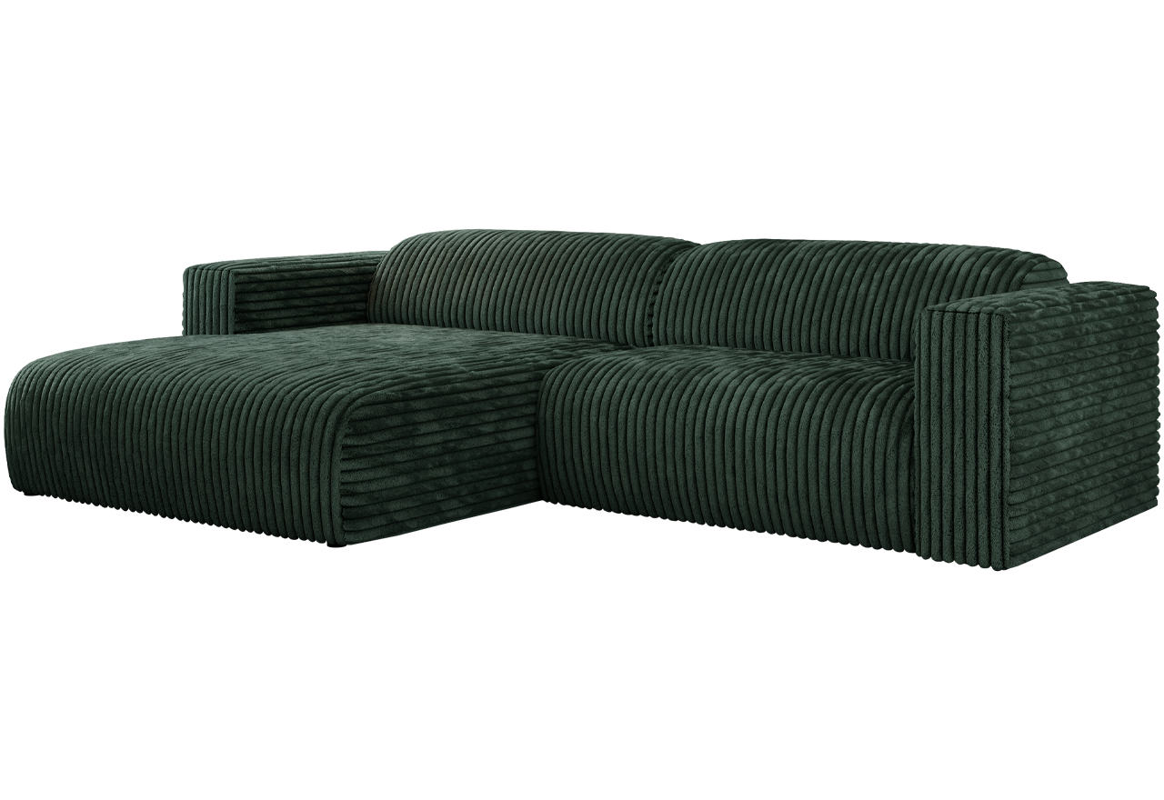 Narożnik PASADENA L - strona lewa - ciemnozielony, sztruks