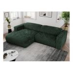 Narożnik PASADENA L - strona lewa - ciemnozielony, sztruks