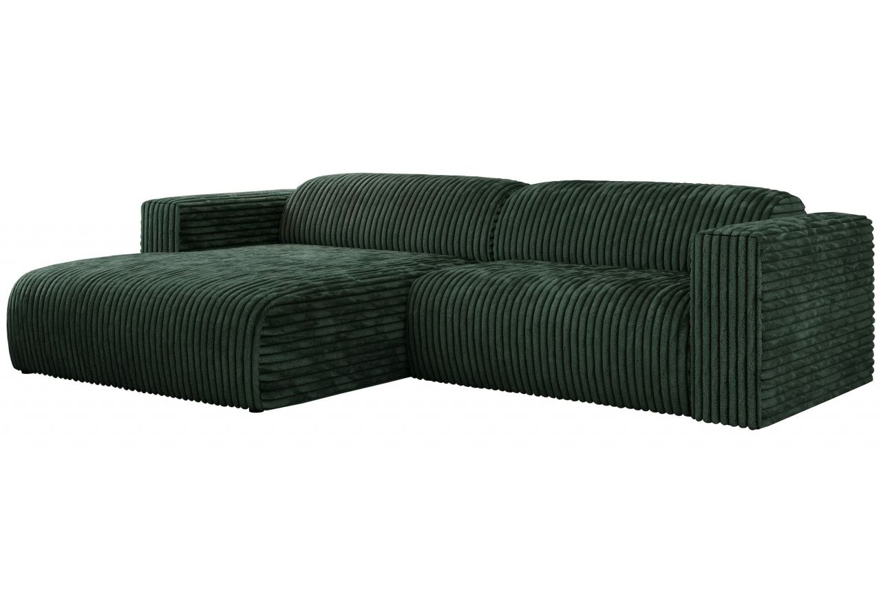 Narożnik PASADENA L - strona lewa - ciemnozielony, sztruks