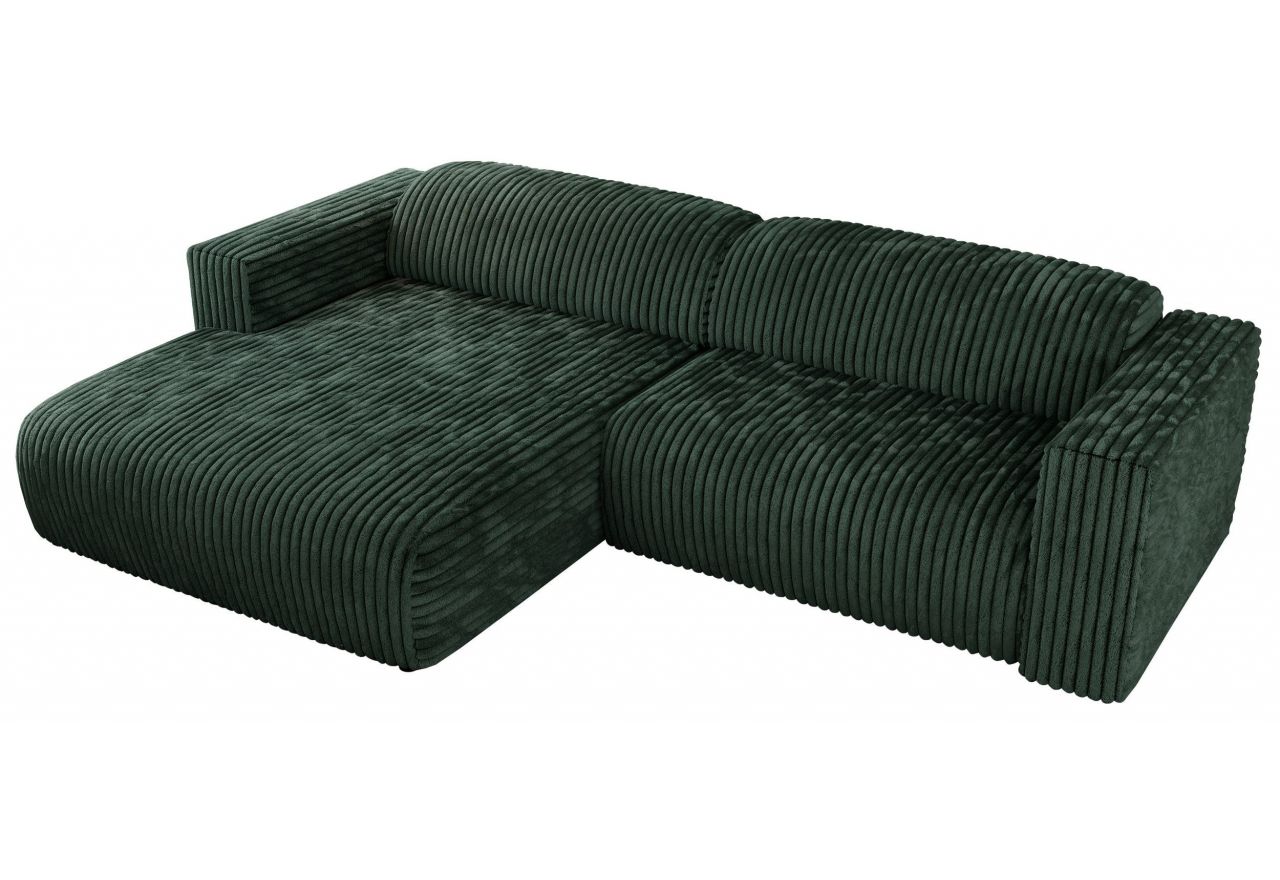 Narożnik PASADENA L - strona lewa - ciemnozielony, sztruks