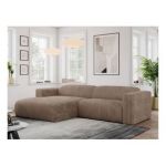 Narożnik PASADENA L - strona lewa - brązowy, sztruks