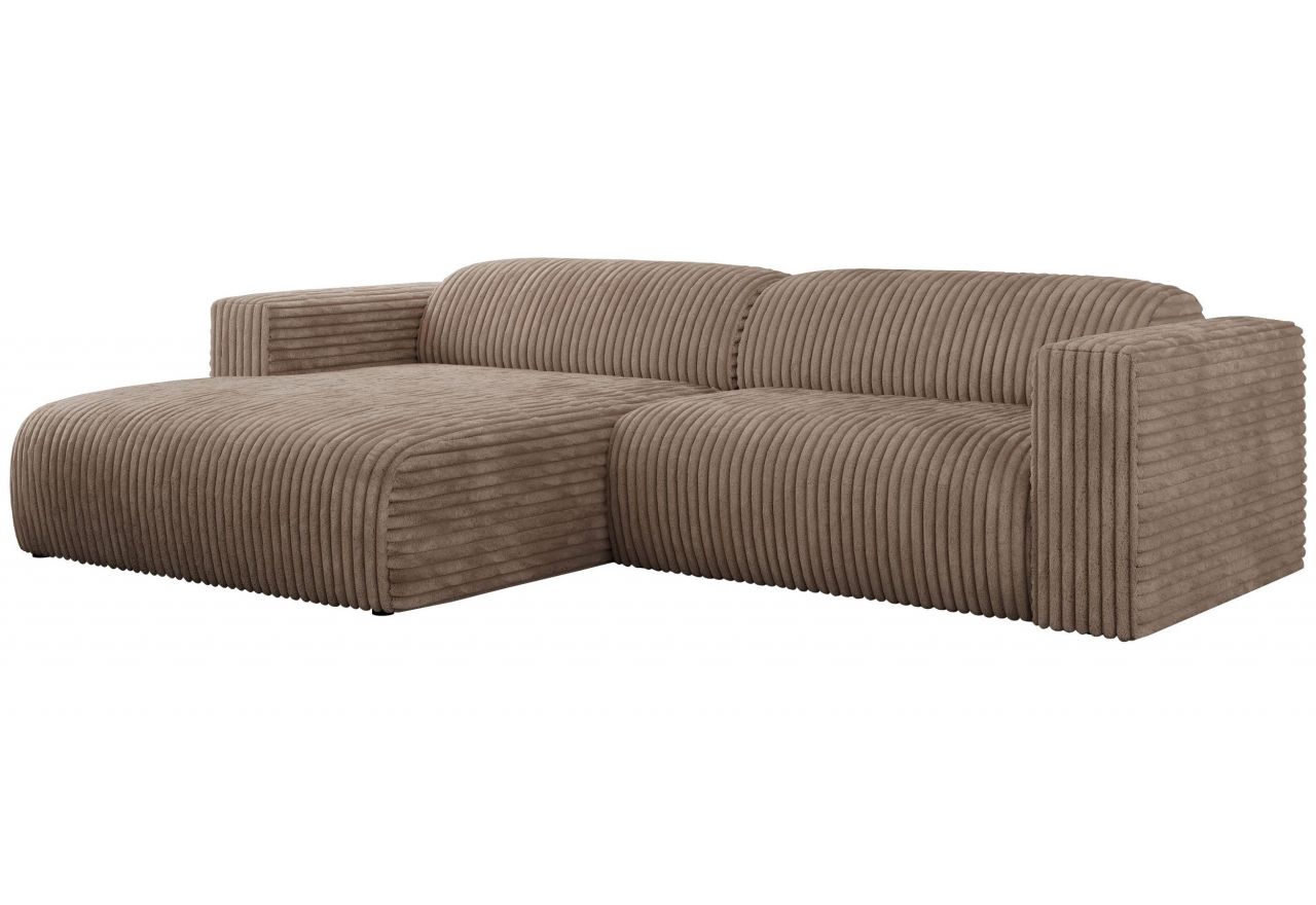 Narożnik PASADENA L - strona lewa - brązowy, sztruks