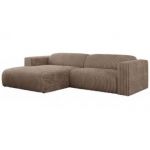 Narożnik PASADENA L - strona lewa - brązowy, sztruks