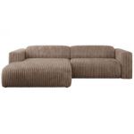 Narożnik PASADENA L - strona lewa - brązowy, sztruks