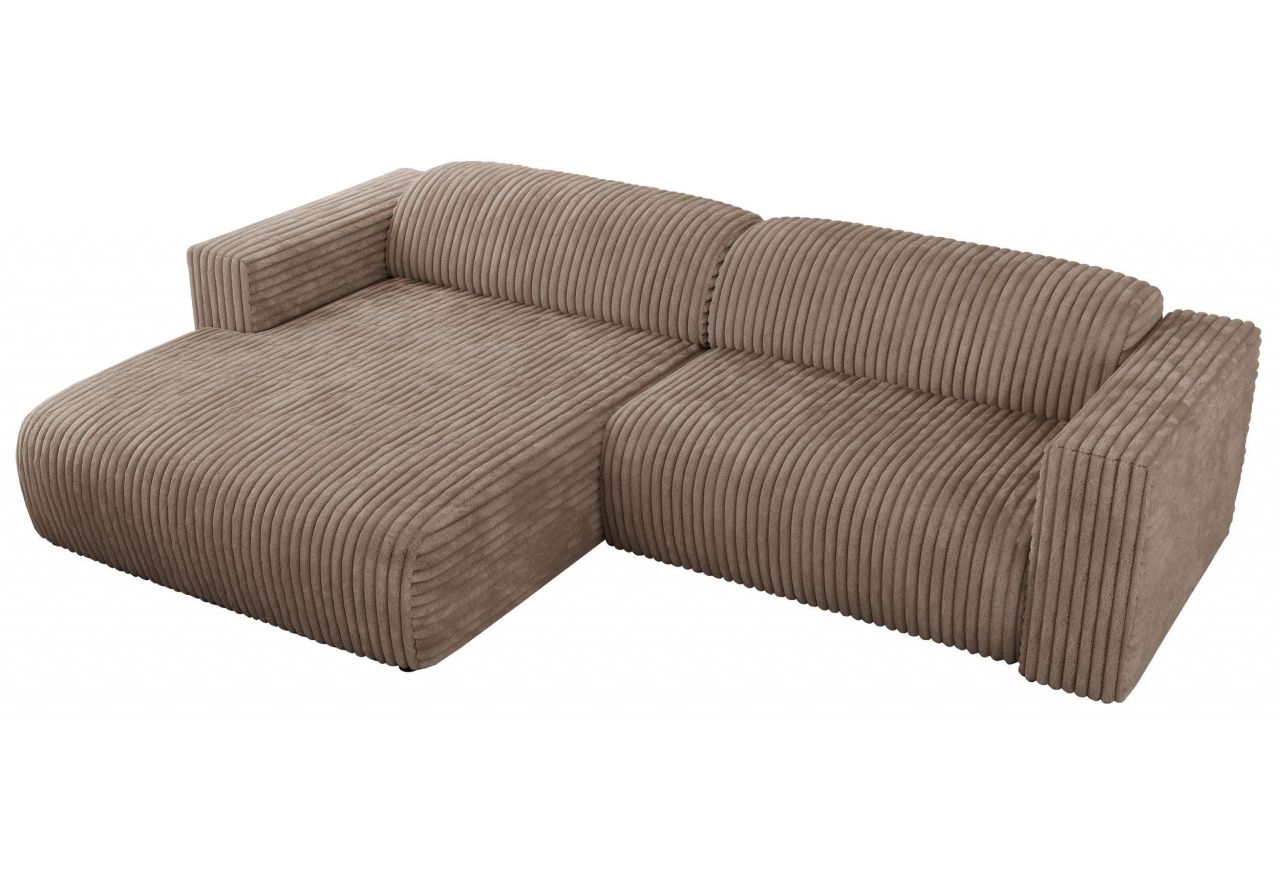 Narożnik PASADENA L - strona lewa - brązowy, sztruks