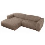 Narożnik PASADENA L - strona lewa - brązowy, sztruks