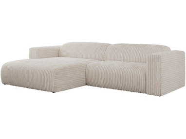 Narożnik PASADENA L - strona lewa - beżowy, sztruks