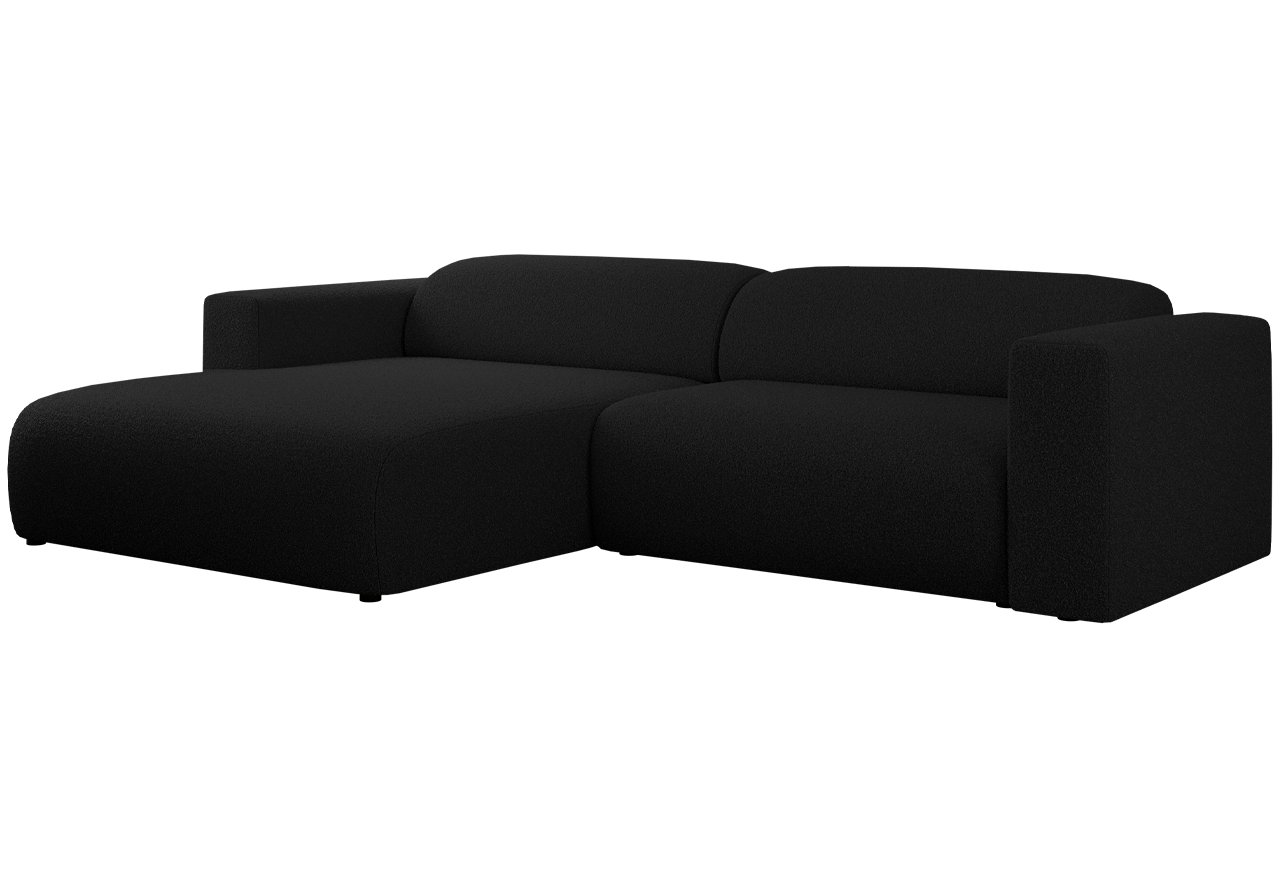 Narożnik PASADENA L - strona lewa - czarny, boucle