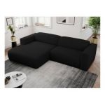 Narożnik PASADENA L - strona lewa - czarny, boucle