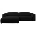 Narożnik PASADENA L - strona lewa - czarny, boucle