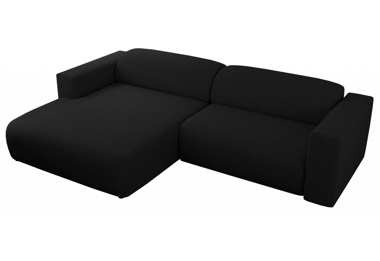 Narożnik PASADENA L - strona lewa - czarny, boucle