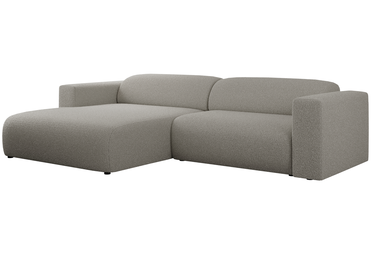 Narożnik PASADENA L - strona lewa - szary, boucle