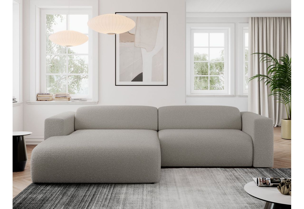 Narożnik PASADENA L - strona lewa - szary, boucle