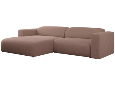 Narożnik PASADENA L - strona lewa - różowy, boucle