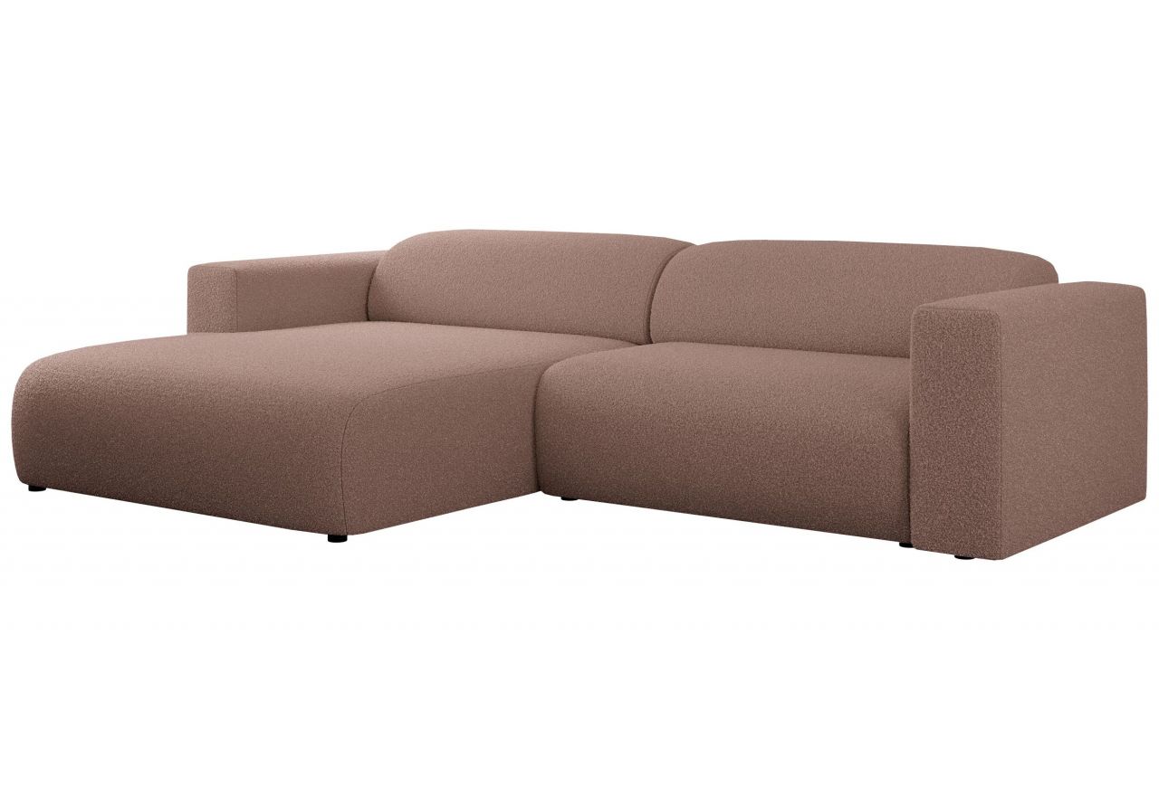 Narożnik PASADENA L - strona lewa - różowy, boucle