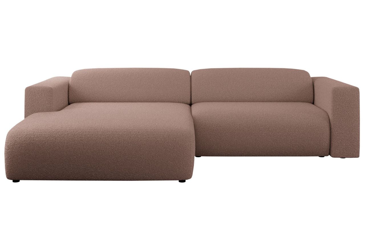 Narożnik PASADENA L - strona lewa - różowy, boucle