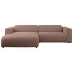 Narożnik PASADENA L - strona lewa - różowy, boucle