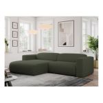 Narożnik PASADENA L - strona lewa - ciemnozielony, boucle