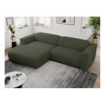 Narożnik PASADENA L - strona lewa - ciemnozielony, boucle