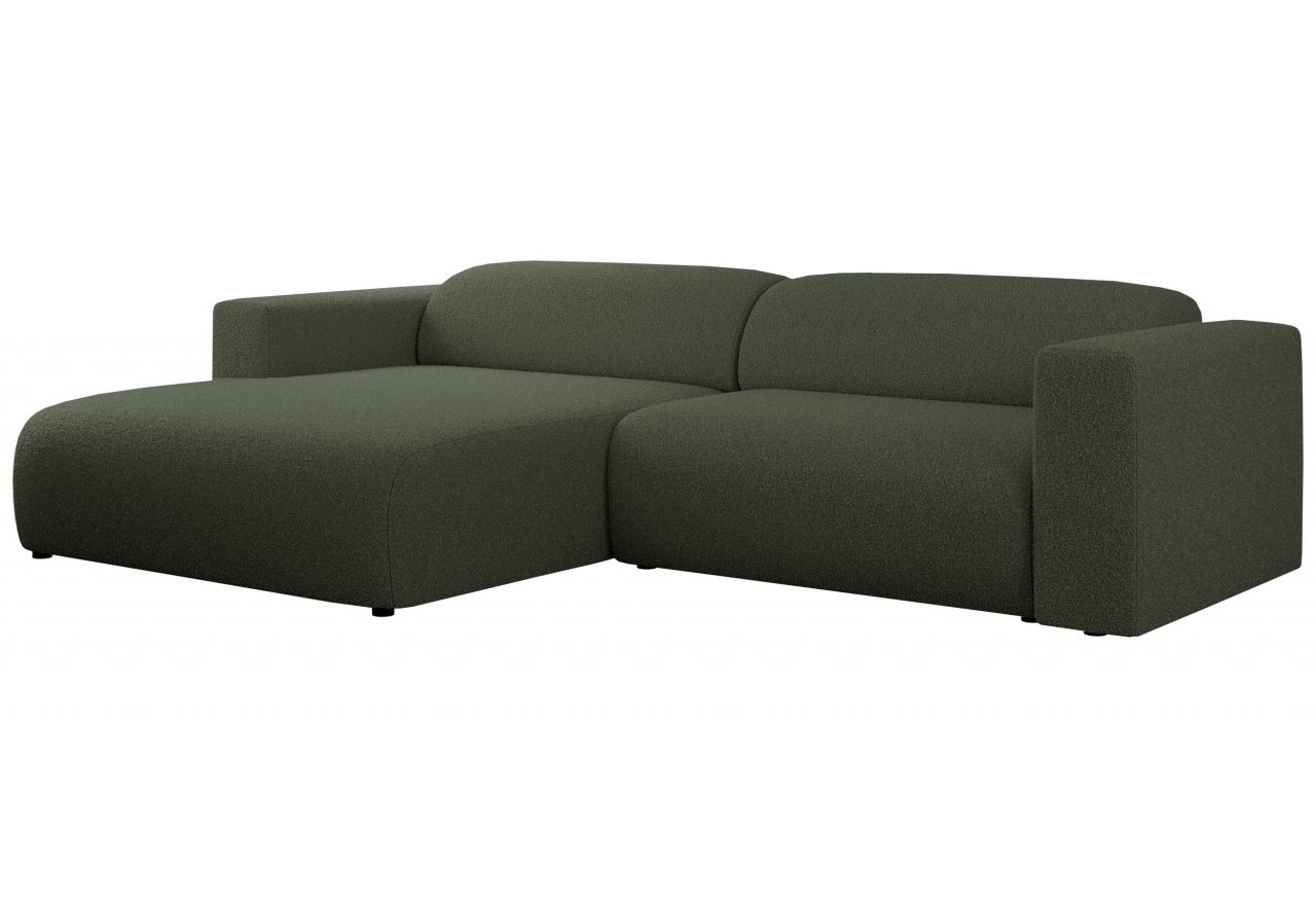 Narożnik PASADENA L - strona lewa - ciemnozielony, boucle